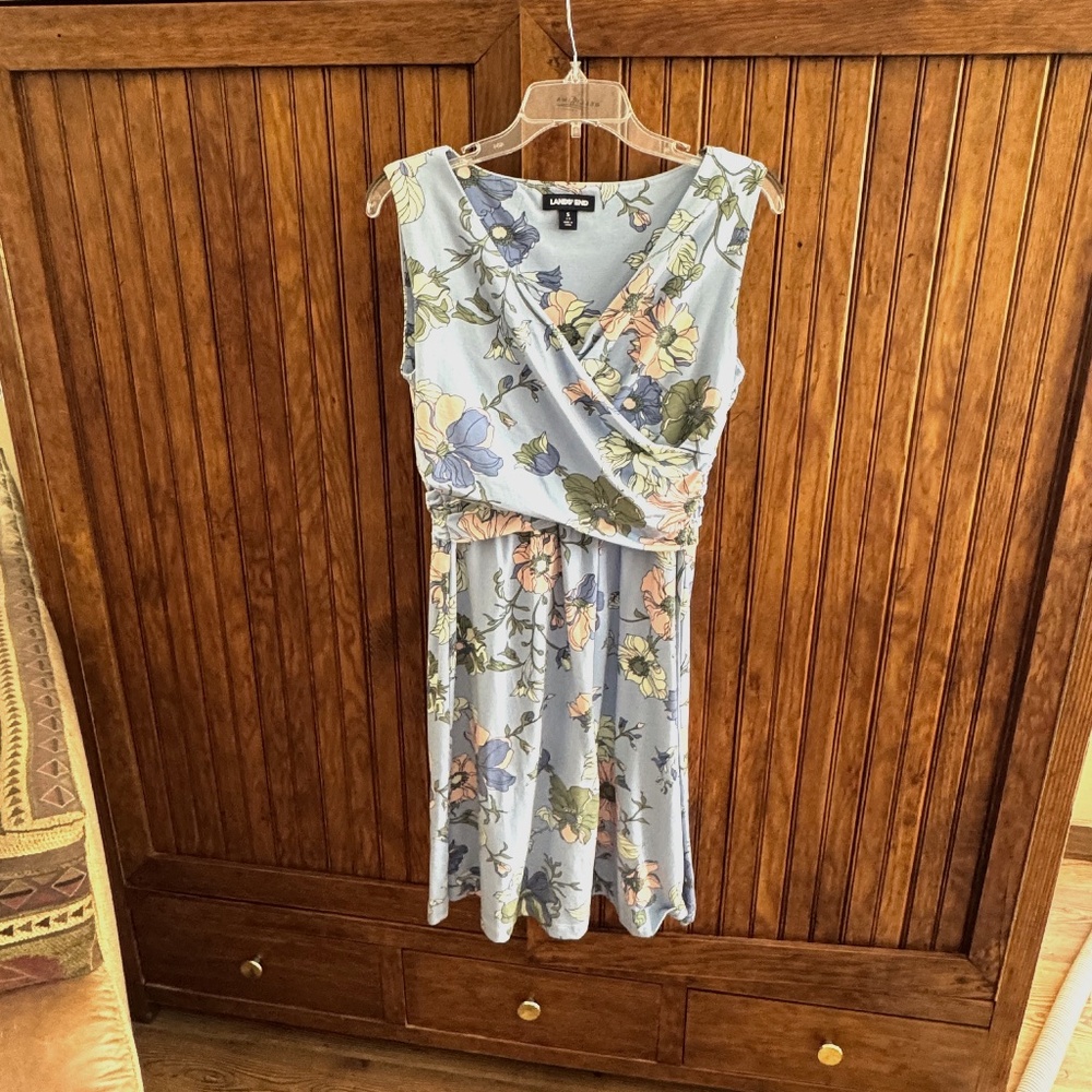 Lands End beautiful Summer Dress Size Small cotton Mix